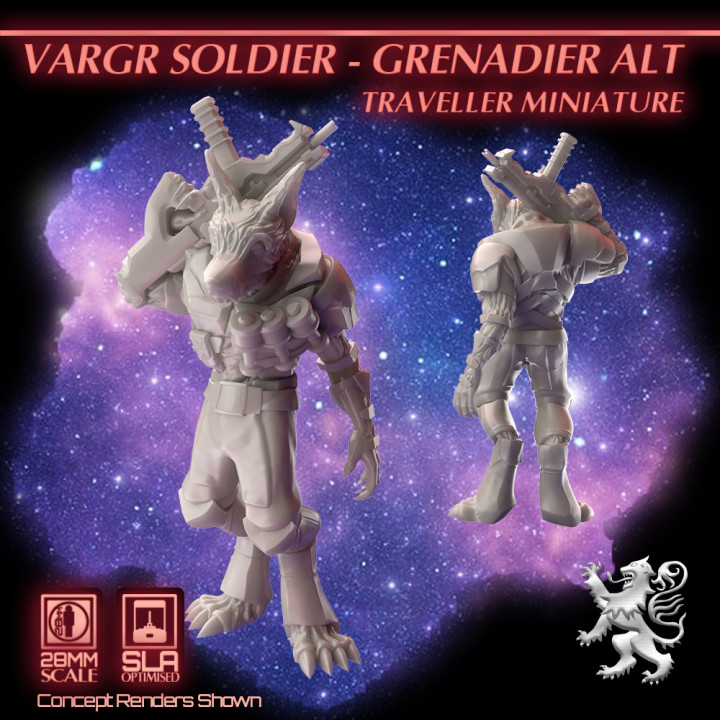 Vargr Soldier - Grenadier - Alt - Traveller Miniature image