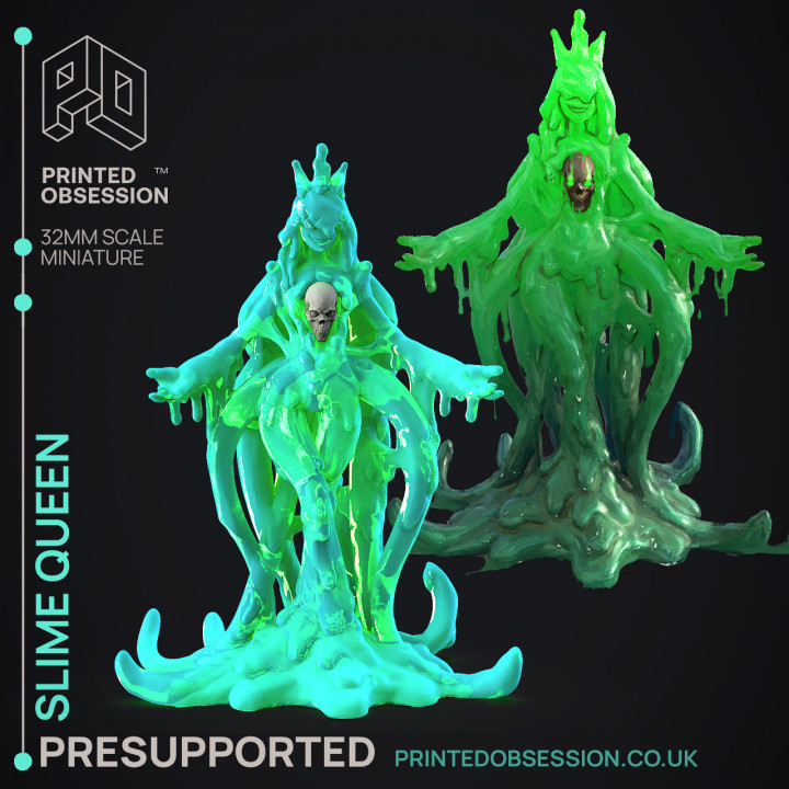Slime Queen - Slime Boss - PRESUPPORTED - Illustrated and Stats - 32mm scale image