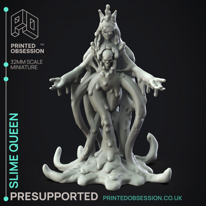 Slime Queen - Slime Boss - PRESUPPORTED - Illustrated and Stats - 32mm scale image
