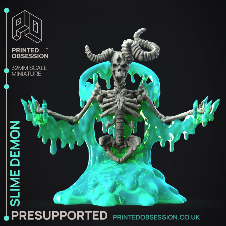 The Reanimated - Slime Demon Boss -  PRESUPPORTED - Illustrated and Stats - 32mm scale image