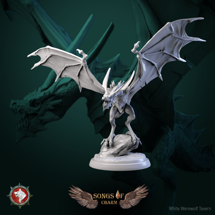 Wyverns set 6 miniatures 32mm pre-supported image