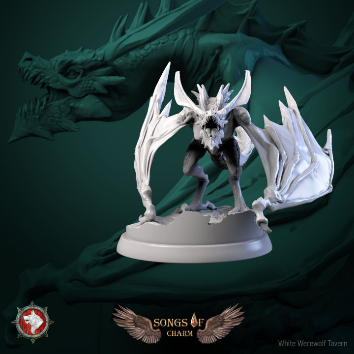 Wyverns set 6 miniatures 32mm pre-supported image