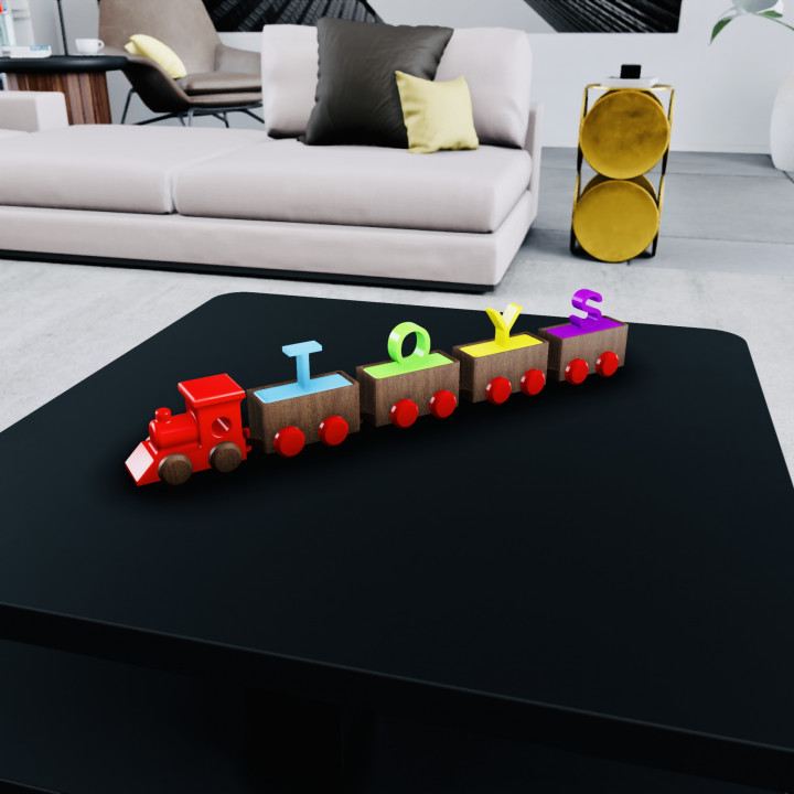 Train Set with Trailer and Letters - Montessori Toy