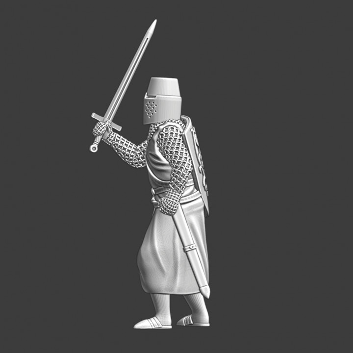 Medieval crusader Knight with sword