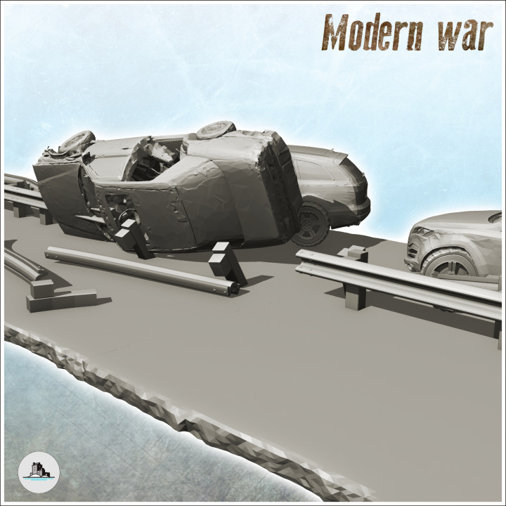 Carcass of Audi Q5 and modern cars on road (7) - Cold Era Modern Warfare Conflict World War 3 RPG Afghanistan Iraq image