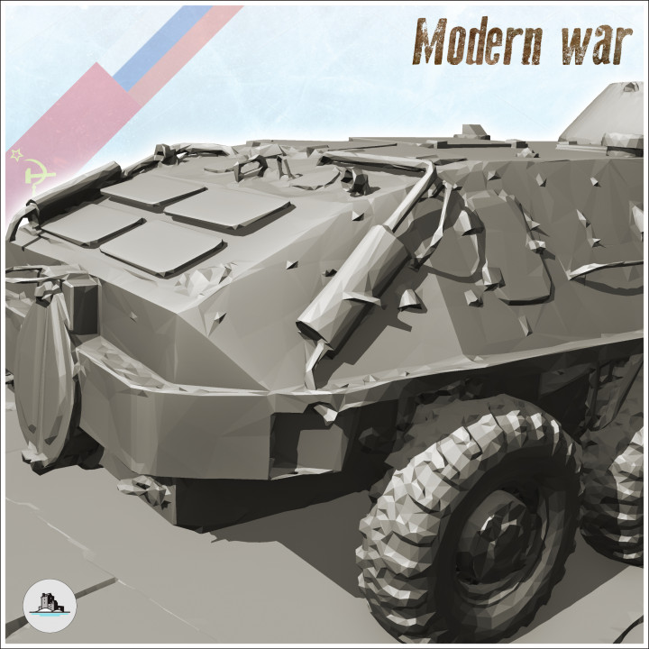 Carcass of Russian Soviet BTR 60 tank on modern road (8) - Cold Era Modern Warfare Conflict World War 3 RPG Afghanistan Iraq image