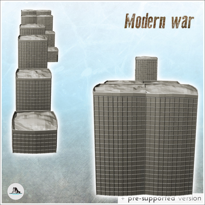 Set of gabion barriers hesco bastions modern mil (9) - Cold Era Modern Warfare Conflict World War 3 RPG Afghanistan Iraq image