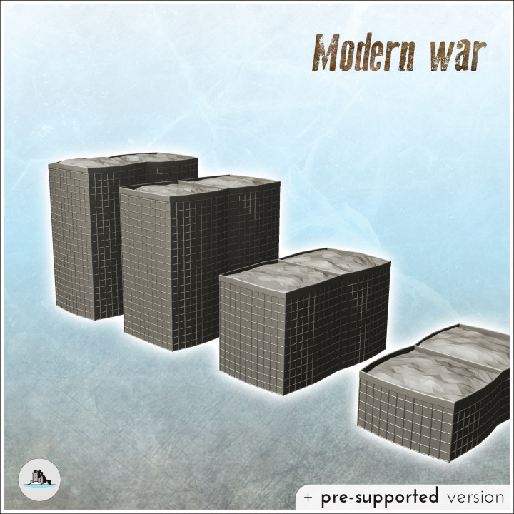 Set of gabion barriers hesco bastions modern mil (9) - Cold Era Modern Warfare Conflict World War 3 RPG Afghanistan Iraq image