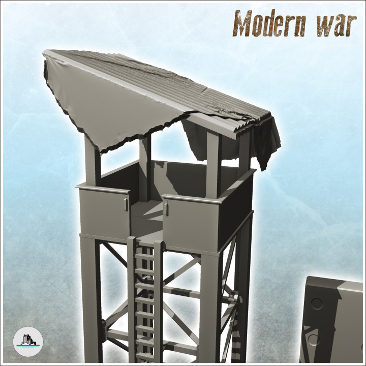Modern surveillance post with concrete barrier and lookout tower (11) - Cold Era Modern Warfare Conflict World War 3 RPG Afghanistan Iraq image