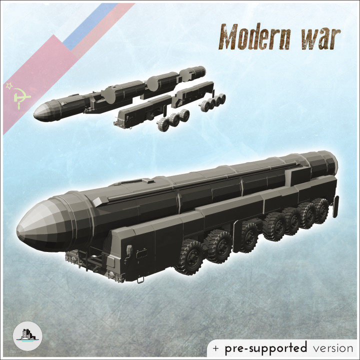 Russian Soviet RT-2PM2 Topol-M SS-27 Sickle B ballistic missile launcher - Cold Era Modern Warfare Conflict World War 3 RPG Afghanistan Iraq image