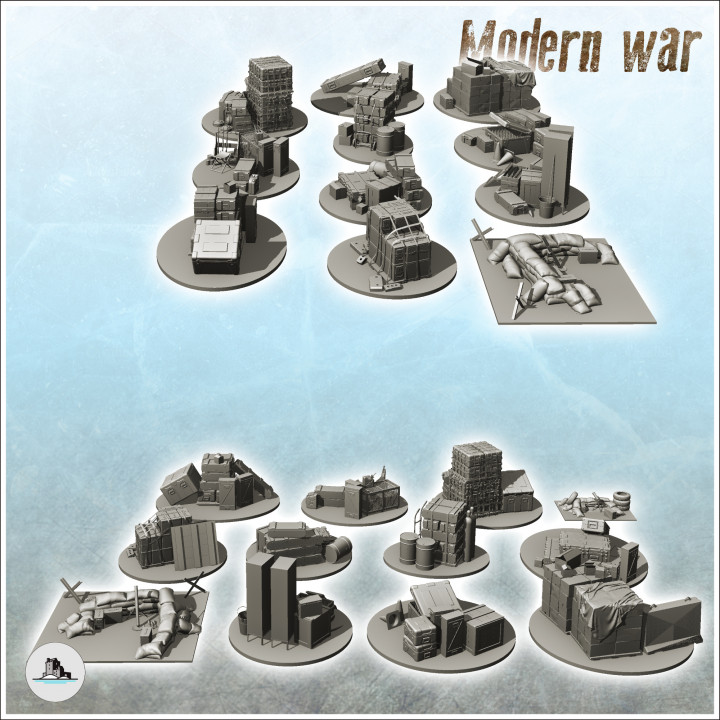 Set of battlefield accessories with ammunition boxes (1) - Cold Era Modern Warfare Conflict World War 3 RPG Afghanistan Iraq image