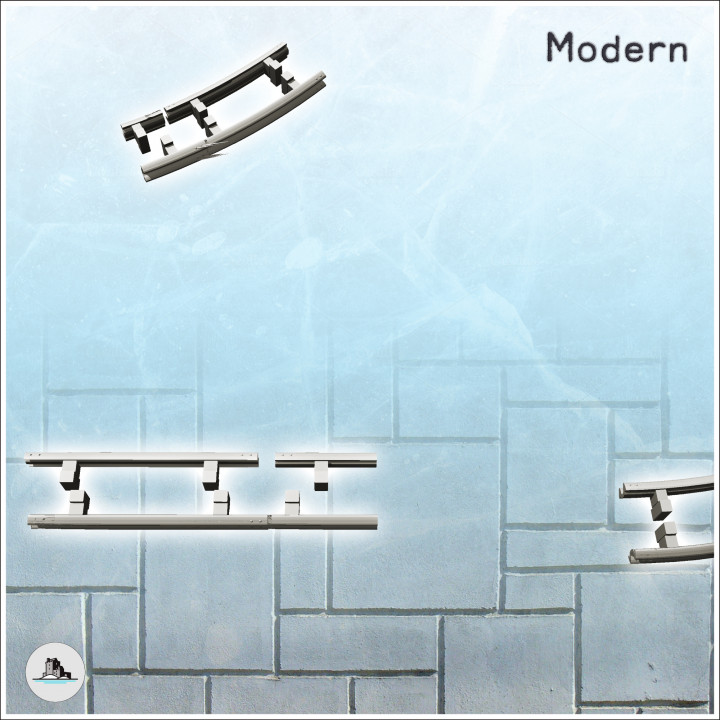 Large modular set of modern roads with metal barriers (3) - Cold Era Modern Warfare Conflict World War 3 RPG Afghanistan Iraq image