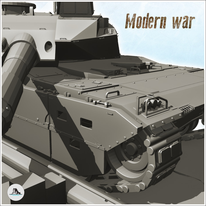 Japanese Type 10 tank destroyed on modern road (6) - Cold Era Modern Warfare Conflict World War 3 RPG Japan image