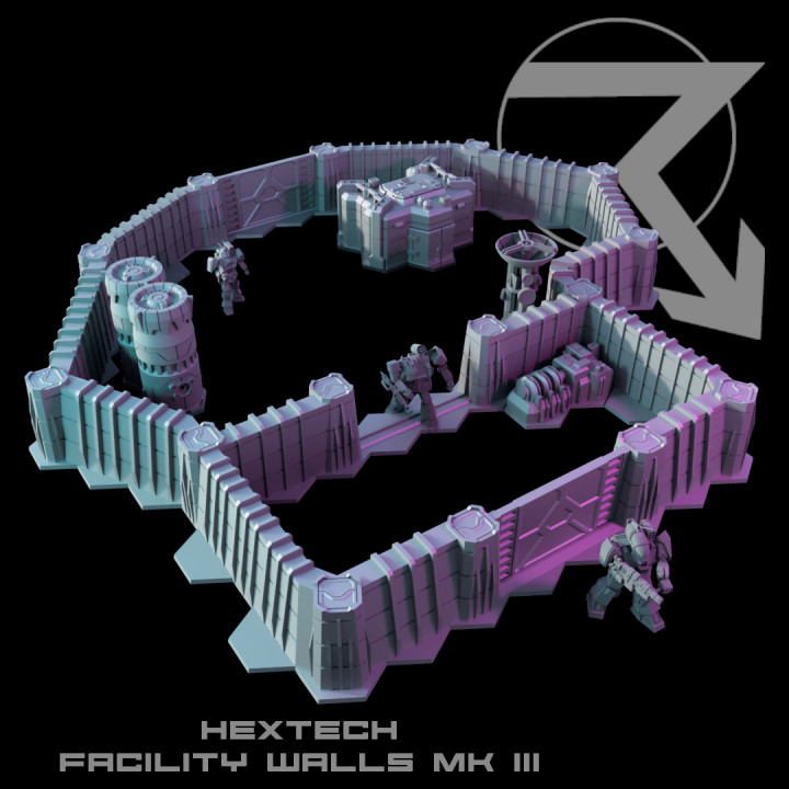 HEXTECH - Facility Walls Mk III (Battletech Compatible Terrain)