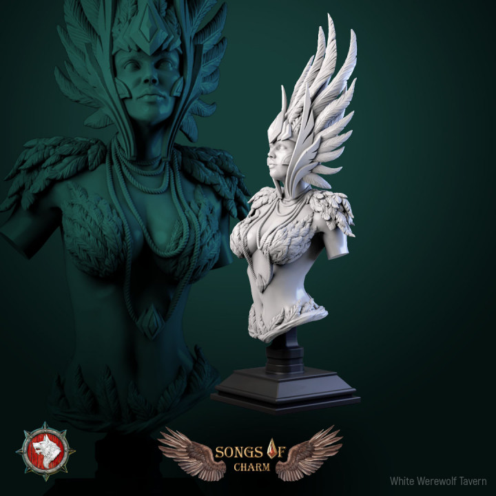 Harpy queen bust pre-supported image