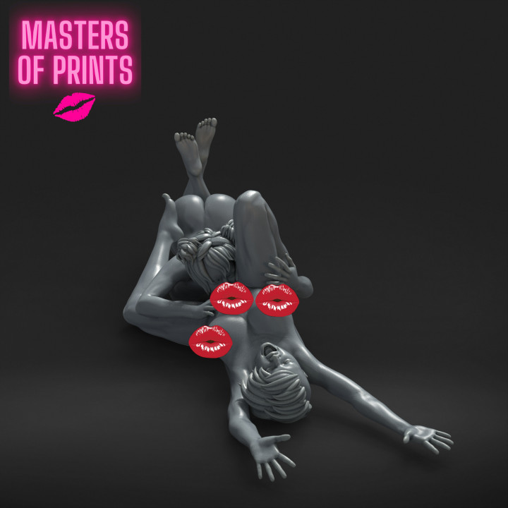 LESBIAN LOVERS - NSFW - EROTIC MINIATURE 75 MM SCALE