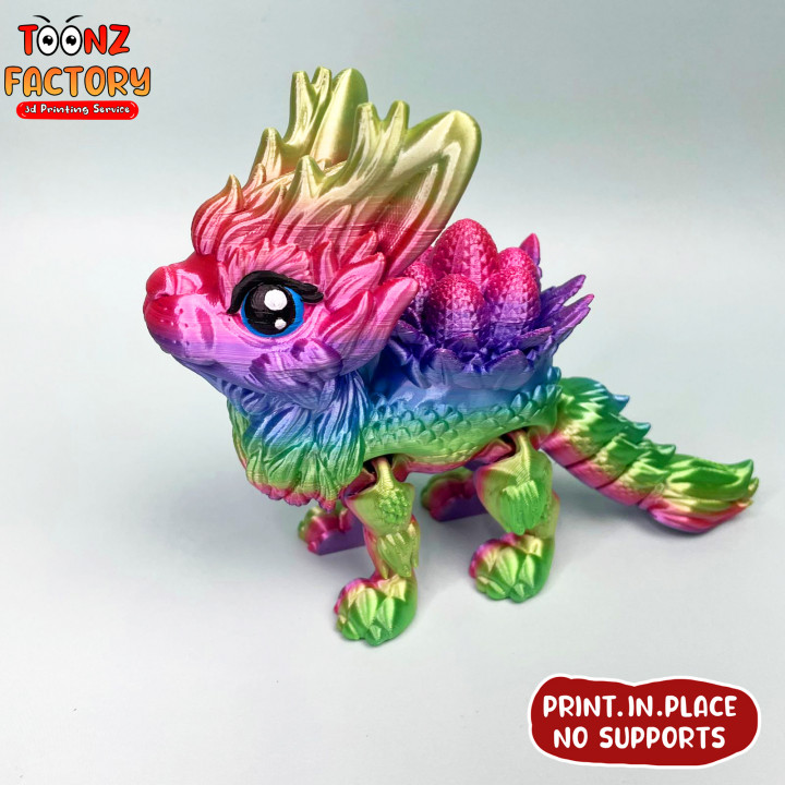 PRINT-IN-PLACE FLEXI EASTER DRAGON ARTICULATED image