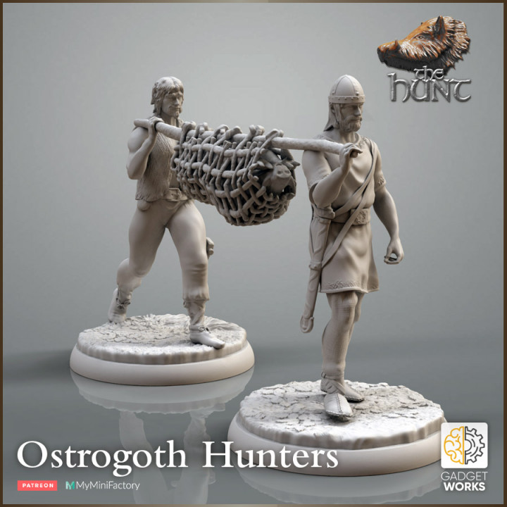 Goth Hunters Carrying Boar - The Hunt image