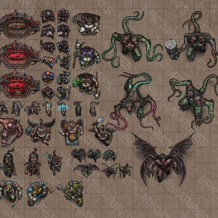 Hour of Demons Virtual Tabletop Token Set / VTT Tokens Collection
