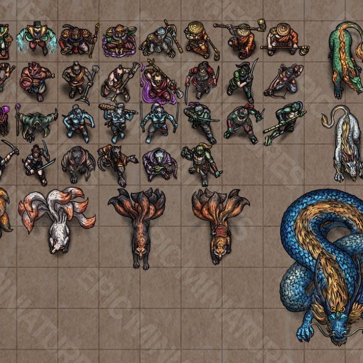 Divine Dynasty Virtual Tabletop Token Set / VTT Tokens Collection