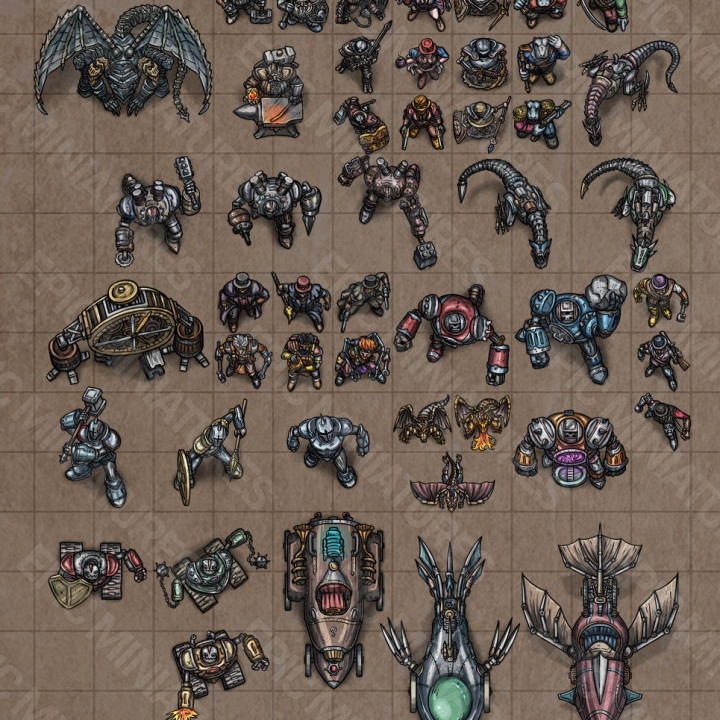 Gear Town Virtual Tabletop Token Set / VTT Tokens Collection