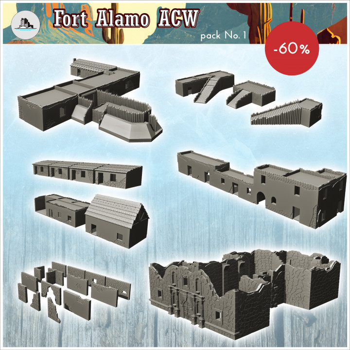 Fort Alamo ACW pack No. 1 - USA America American Civil War History Historical image