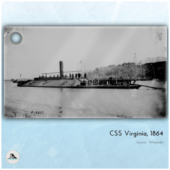 CSS Virginia Merrimack 1862 ironclad warship (2) - USA America ACW American Civil War History Historical image
