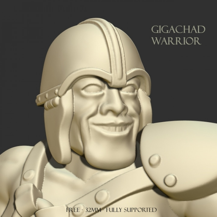 GigaChad Warrior with a Severed Head image