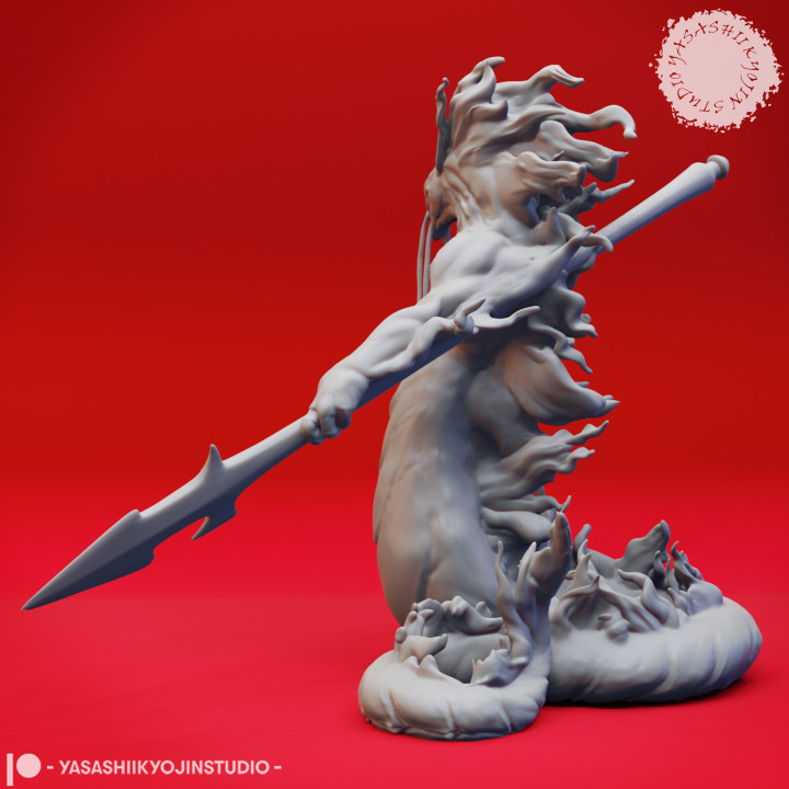 Flame Salamander Spear - Tabletop Miniature (Pre-Supported) image