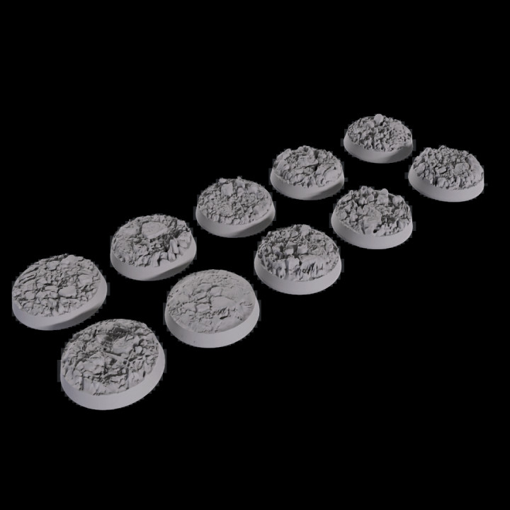 3D Printable 25mm Round Bases 10 Pack | STL Files 25x25mm | Battlefield image