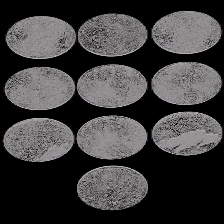 3D Printable Oval Bases 10 Pack | STL Files 93x150mm | Battlefield image