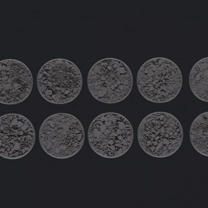 3D Printable 40mm Round Bases 10 Pack | STL Files 40x40mm | Battlefield image
