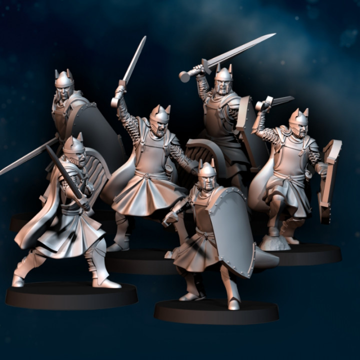 6x High Human Warrior with Sword and Shield | High Humans | Davale Games | Fantasy