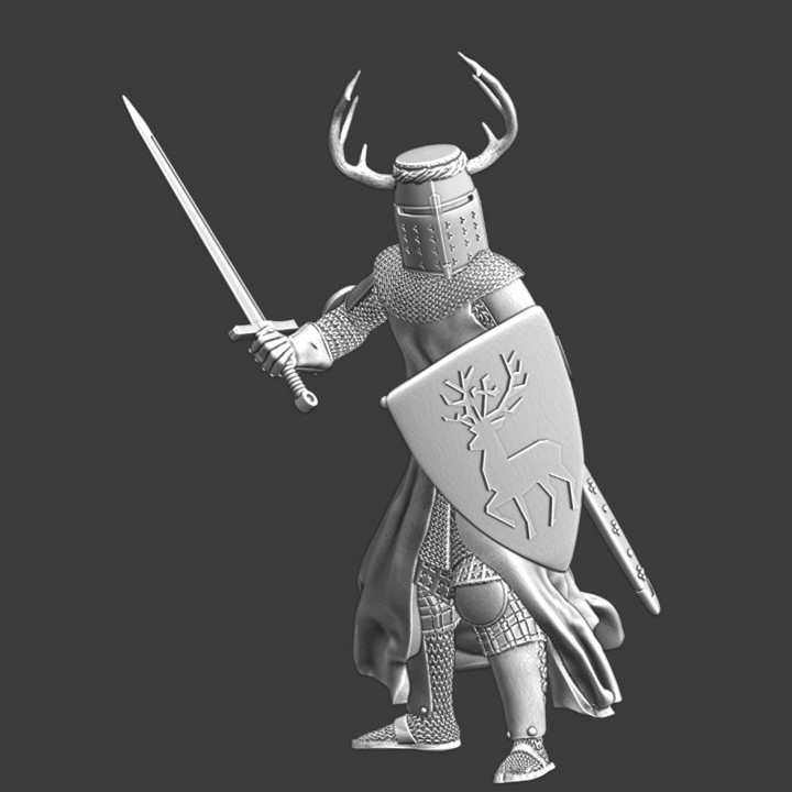 Medieval teutonic Knight - with stag crest