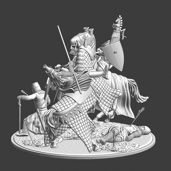Medieval Knights meeting on the battlefield