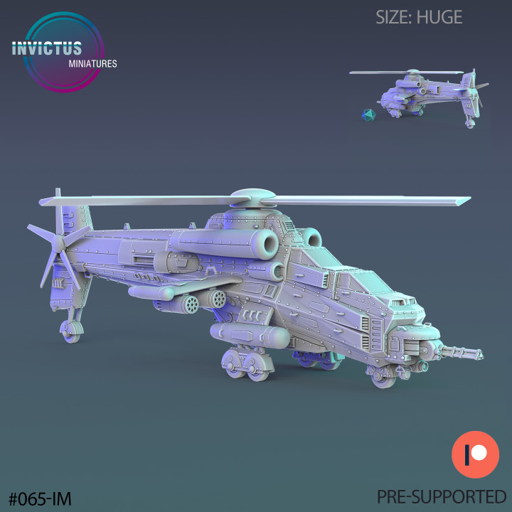 Jungle Helicopter / Flying Machine / War Drone / Cyberpunk Construct / Steampunk Battle Robot / Invasion Army / Sci-Fi Encounter image