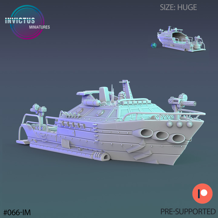 Assault Boat / War Ship / Battleship / Invasion Vessel / Cyberpunk Construct / Steampunk Battle Machine / Sci-Fi Encounter image