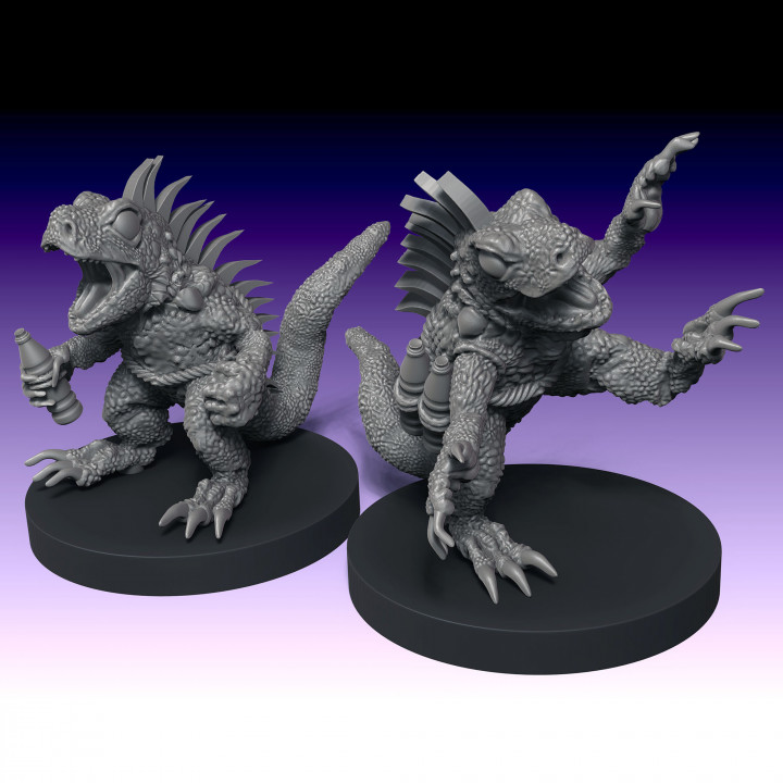 3D Printable Zihans, Mutant Iguana LizardFolk by Dark-Platypus Studio