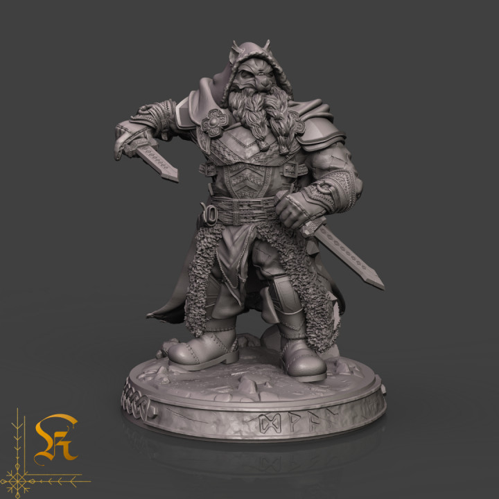 Dwarven Rogue masked & unmasked (28mm & 32mm & 75mm) image