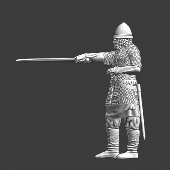 Medieval Byzantine captain with sword