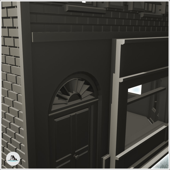 Corner building of a bistro (France) - World War Two Second WWII Western campaign USA UK Germany