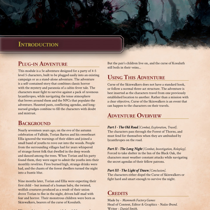 PDF - Curse of the Skinwalkers (5e Adventure) image