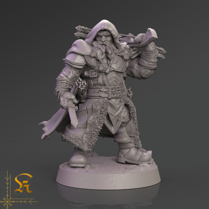 Dwarven Crossbowman with Dagger (28mm & 32mm)