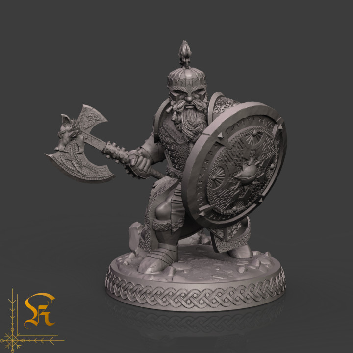 Dwarven Warrior 1 (28mm & 32mm & 75mm)