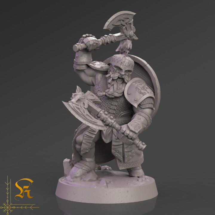 Dwarven Warrior 3 (28mm & 32mm)