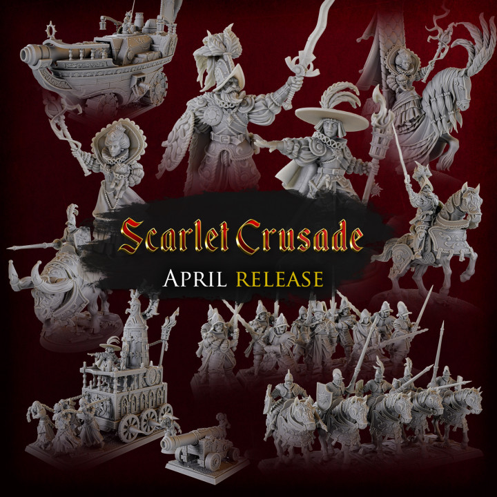 3D Printable TitanForge Miniatures - April 23 Release - Scarlet Crusade vol2  by Titan Forge Miniatures