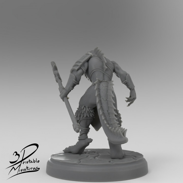 3D Printable Lizardfolk Fighter By 3D Printable Miniatures