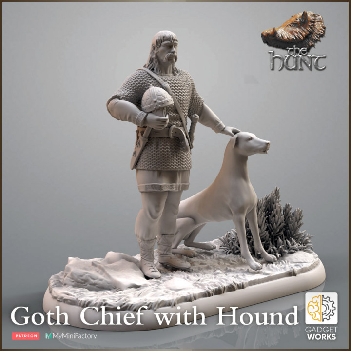 Goth Chieftain with Hound - The Hunt image