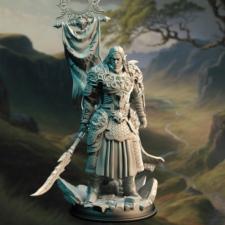 3D Printable Elven Eldritch Knight - Rolen by DM Stash