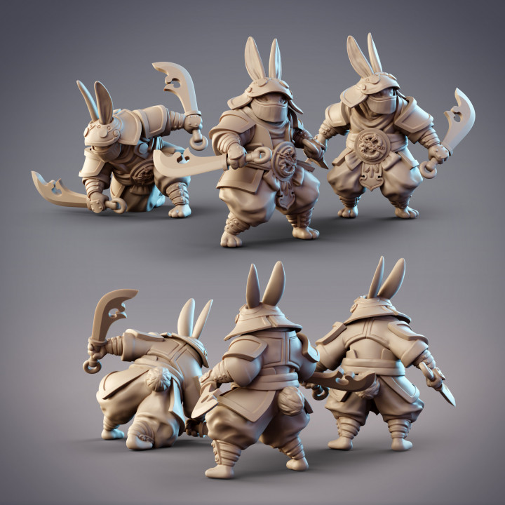 Rabbitfolk Warriors - Guanghan Assassins 3-Pack (Pre-Supported) image
